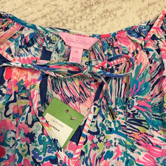 Lilly Pulitzer Pink and Blue Floral Blouse - Picture 2 of 2